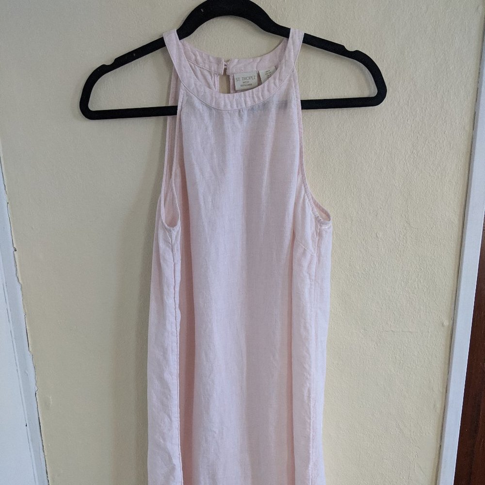 St. Tropez Linen Peach Shift Dress